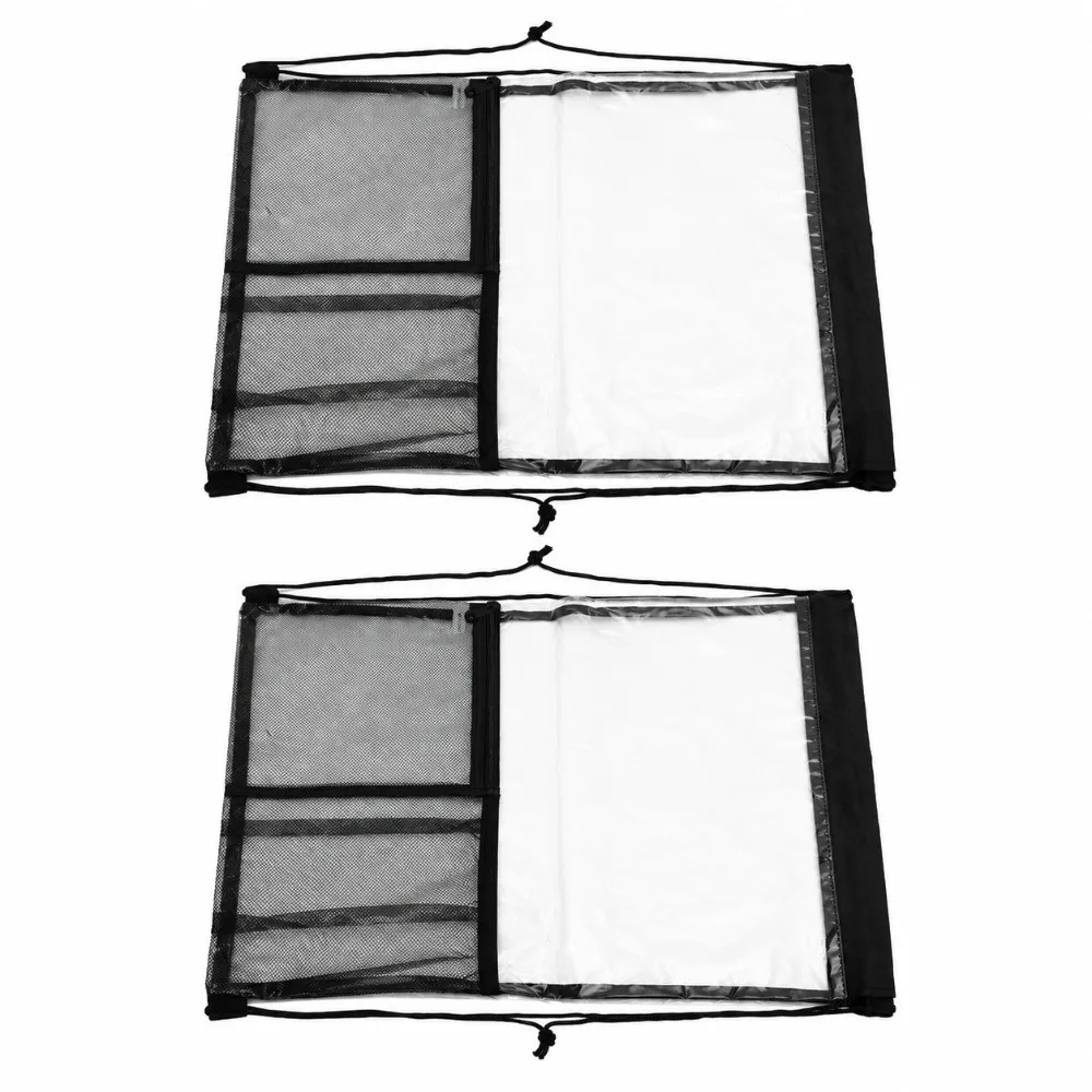 2 Pack Practical Black Drawstring Backpack EVA Mesh Pocket Transparent Cinch Bag Portable See Through Pouch Sporting Events