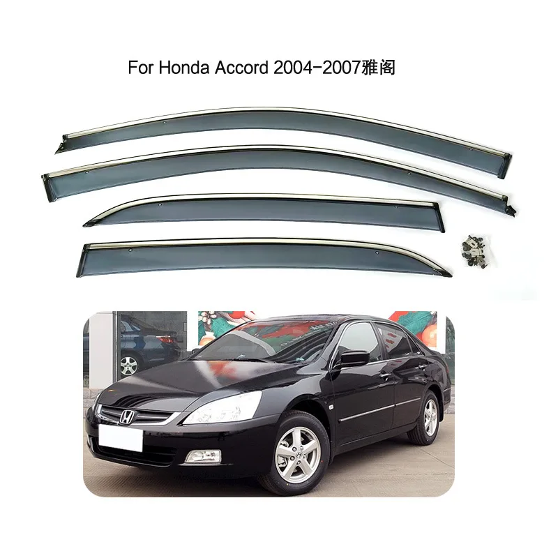 for Special Honda 2004-2007 Accord rainshield Honda Accord injection molded rainshield stainless steel/electroplating