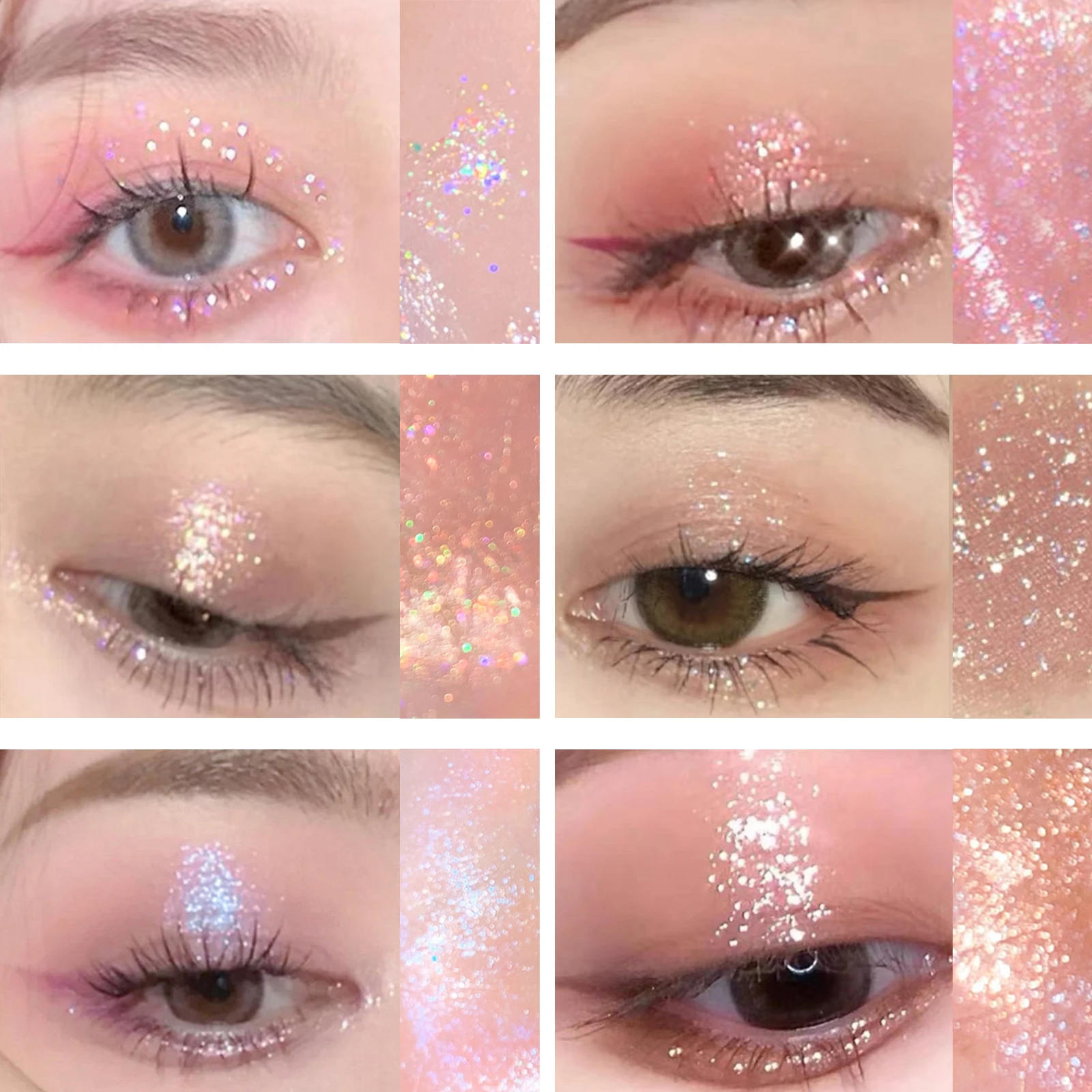 Fard à barrage liquide imperméable, éclat de diamant, paillettes monochromes durables, maquillage de ver à soie, éclat éclaircissant, Corée du Sud, 3 pièces