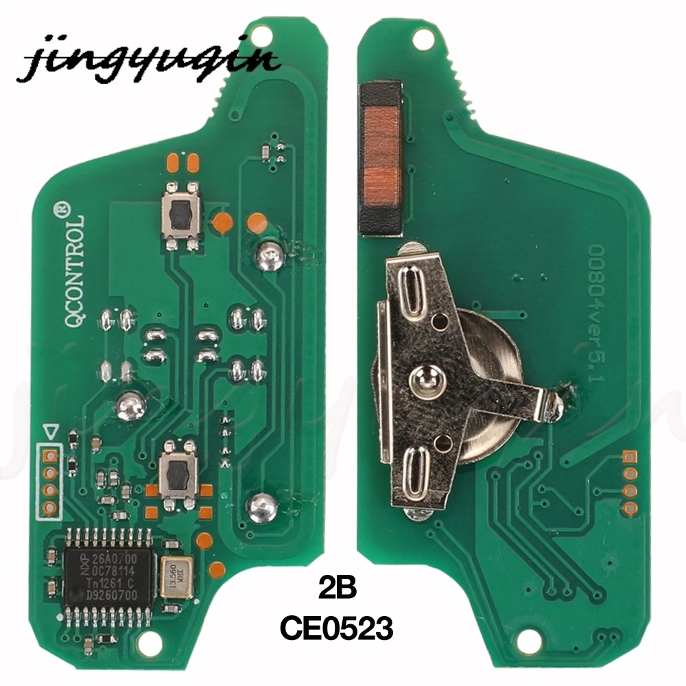 jingyuqin 2/3 Buttons ASK/FSK Remote Key Circuit Board For Peugeot 207 408 307 308 408 Citroen C2 C3 C4 Picasso ID46 CE0536/0523