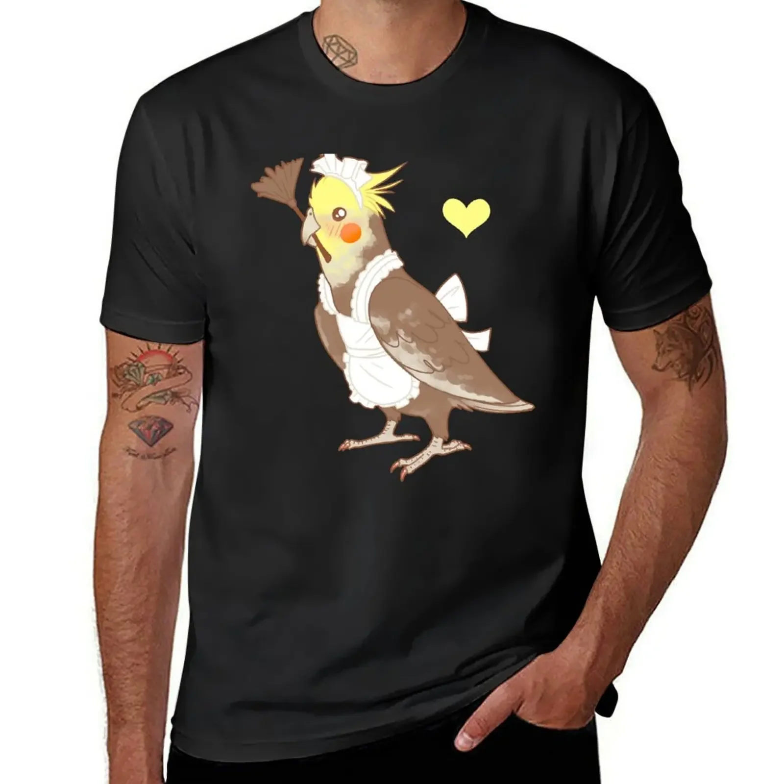 

Cockatiel Maid T-Shirt animal prinfor boys anime clothes anime figures graphic t shirt vintage mens t shirt graphic
