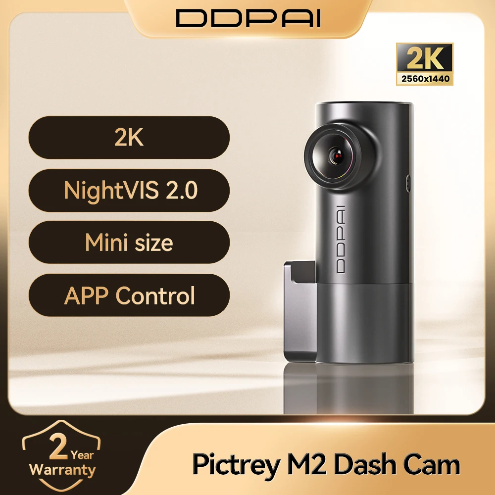 Pictrey M2 2K Dash Cam with Night Vision 330° Rotatable Car DVR Smart Voice Control 24H Parking Monitor