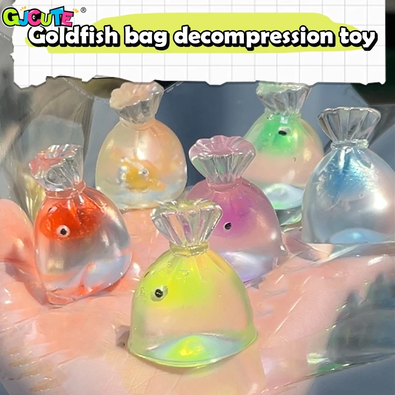 

Squishy Toy Goldfish Bag Soft TPR Squeeze Toy Cute Fishbag Pinching Slow Rebound Decompression Vent Toys Stress Relief Gift