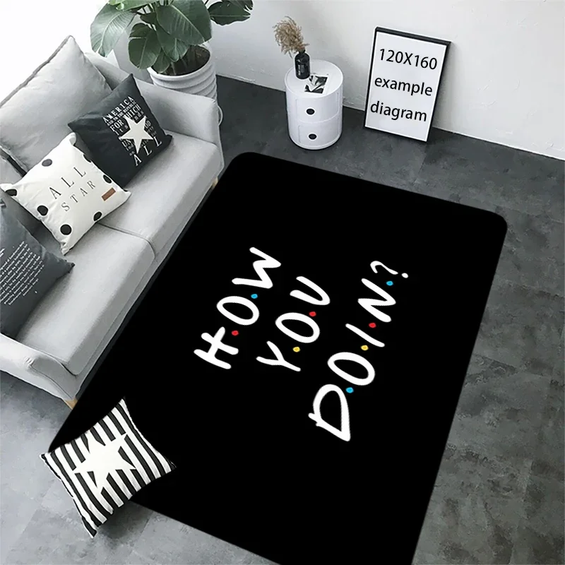 Living Room Rugs Friends TV Foot Carpets Entrance Doormat Kawaii Rug Floor Mats Anti Slip Mat Home Decor Kitchen Hallway Carpet