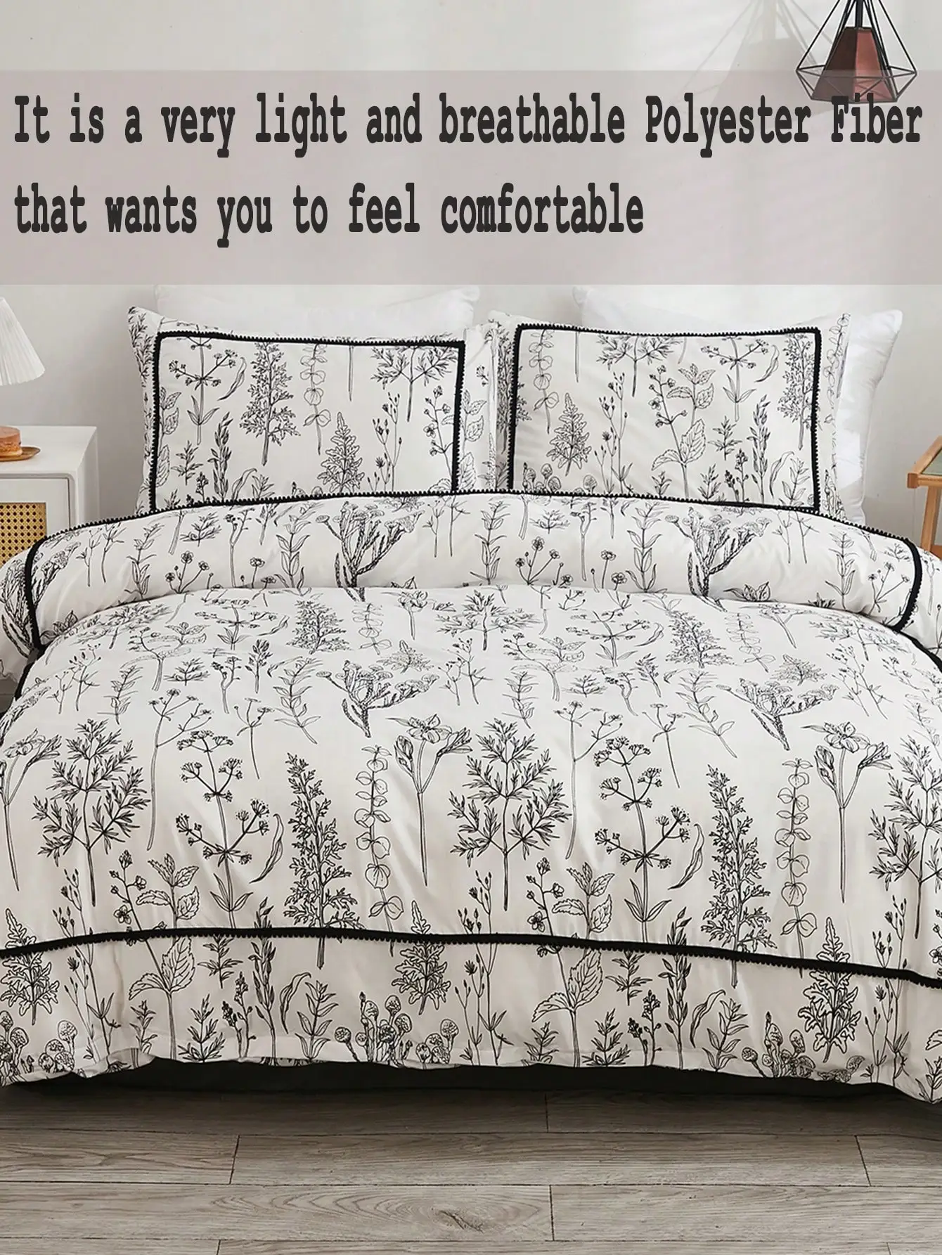 

Flower Branches Comforter Cover Minimalist Style Soft Duvet Cover With 2 Pillowcases 100% Polyester Room Decor Single Twin Size