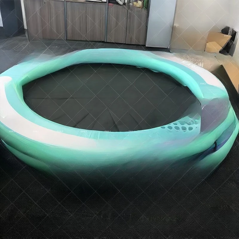 Inflatable round floating bed swimming pool floating multi-person hollow hole floating row with mesh