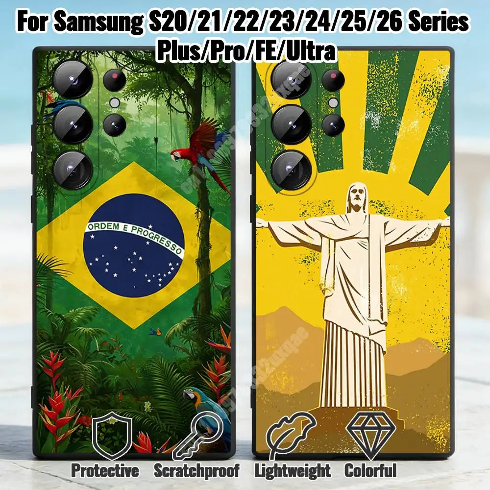 Brazil Rio de Janeiro City Phone Case for Samsung Galaxy S21 22 Ultra Plus S23 S24 FE Lite S25 26 30 Fundas Matte