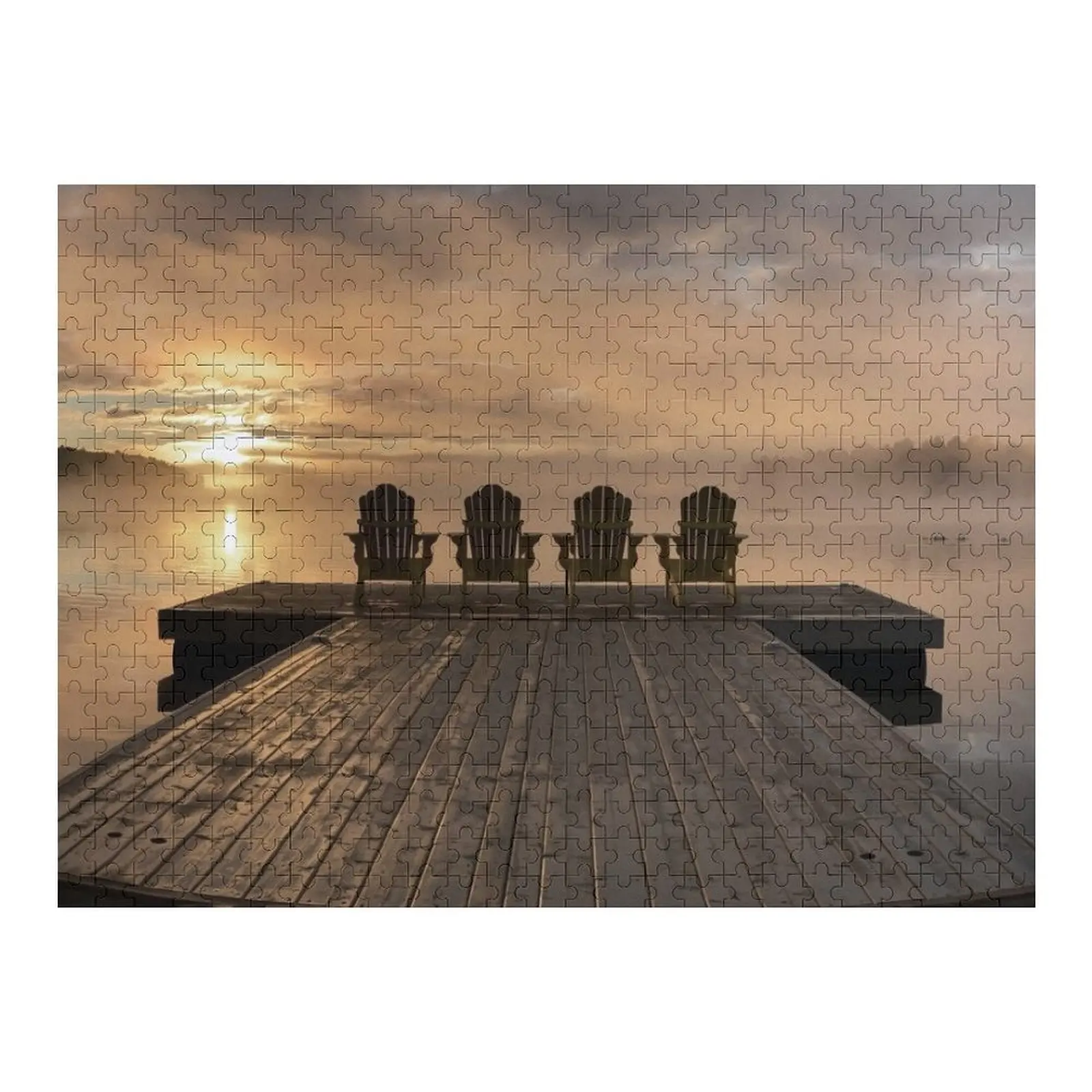 

Muskoka Dock Side Misty Sunrise Jigsaw Puzzle Рождественские игрушки для детей Персонализированный пазл