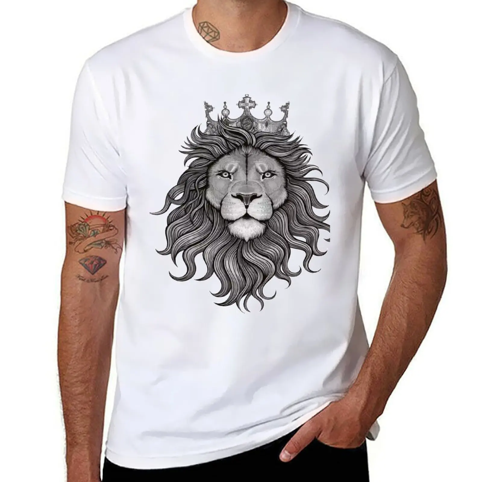 king lion shirt T-Shirt t shirt man casual mens graphic t shirts T-Shirt