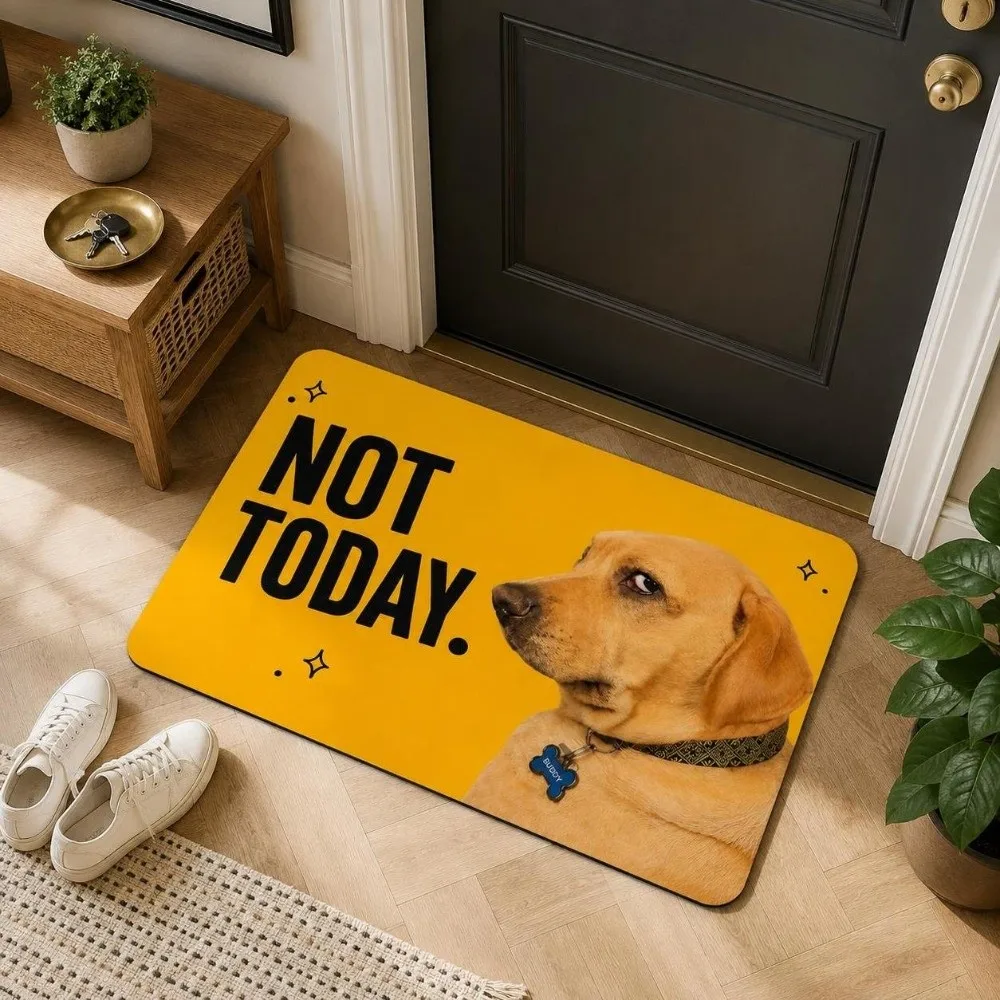 Durable Pet Themed Cartoon Dog Doormat Diatomite Non-slip Funny Print Floor Mat Washable Lifelike Bath Rug Entrance Corridor
