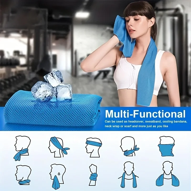 빠른 건조 스포츠 타월 - 캠핑, 하이킹, 요가, 피트니스, 야외 활동, 다용도 타월을 위한 초경량 직사각형 냉각 타월