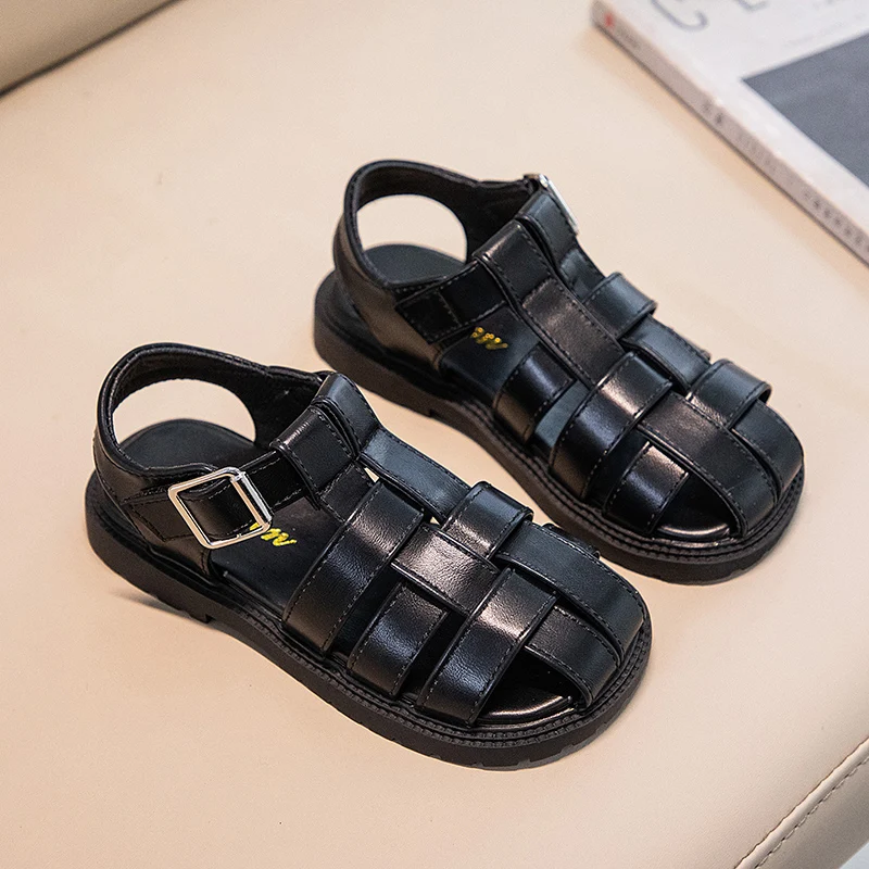 

Удобные детские сандалии с закрытым носком, мягкой подошвой и нескользящей застежкой для малышей, мальчиков и девочек, для лета, пляжа и повседневной носки