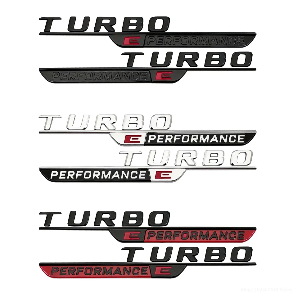 2024 New Letters Numbe TURBO E PERFORMANCE Emblem Car Fender Trim Badge Sticker For Mercedes Benz W206 C63s GLC63s Accessories