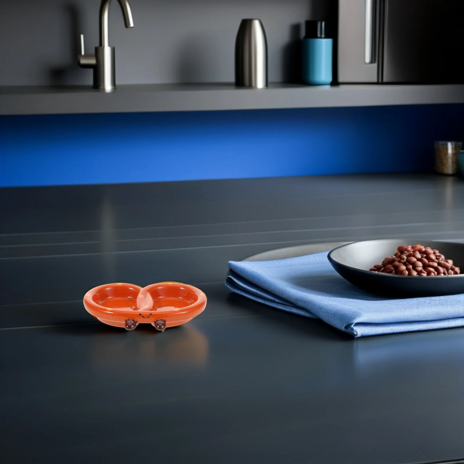 

Ceramic Condiment Dish Mini Divided Ceramic Trinket Tray Stylish Small Sauce Bowl for Sushi Snack Plates with Dividers Dining