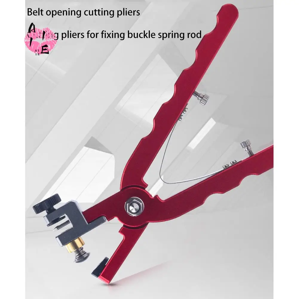 

A11E-Leather Watch Bracelet Cutting Plier For Straps To Fix Catches Spring Bar Hand Tool Pliers Red Straight