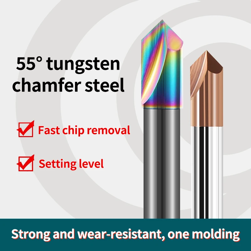 HRC55CNC Tungsten Carbide Chamfer Milling Cutter Aluminium Copper,60 90 120 DEG Deburring End Mill For Steel V Groove Router Bit