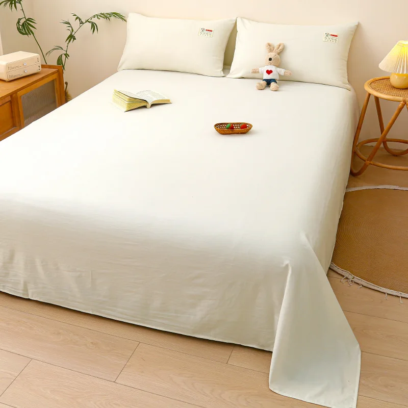 One plain single or double bed sheet (without pillowcase), suitable for all seasons, available in multiple colors for selection