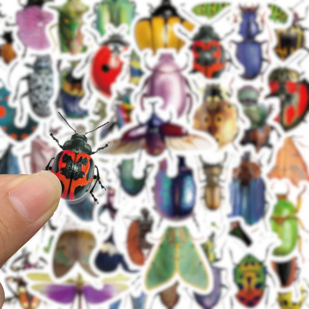 50PCS Stickers of Various Cute Insects and Beetles Insect Teaching Aids Stickers Collectible Stickers for Insect Lovers