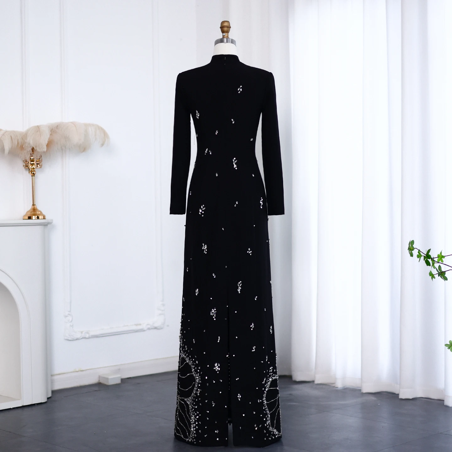 Sharon Said Luxus Kristall Weiß Muslimischen Abendkleider High Neck Long Sleeves Arabisch Frauen Hochzeit Party Kleider SS258 Angepasst