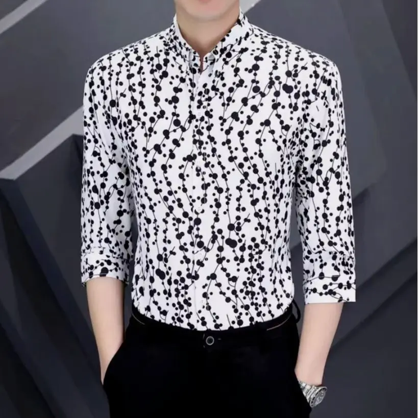 

Новая летняя мужская рубашка в полоску с тонкими рукавами, приталенного кроя, молодежная, из полиэфирного волокна, на все сезоны, с квадратным воротником