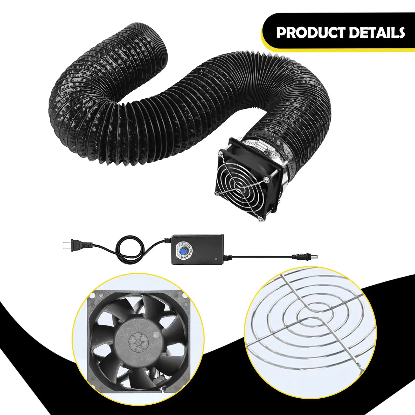 Adjustable Speed Exhaust System Kit Efficient Fume Extractor Ventilation Fan for Printer Soldering Painting Nail Art