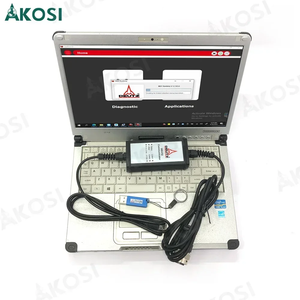CFC2 laptop with Diesel Diagnostic Tool for DEUTZ DIAGNOSTIC KIT DECOM Communicator Diagnosis Scanner Deutz SerDia 2010