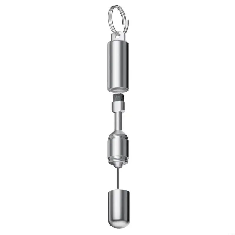 Aluminum Alloy Card Ejector Keychain Tool With Cleaning Brush Portable Keychain Accessory For Mobile Device