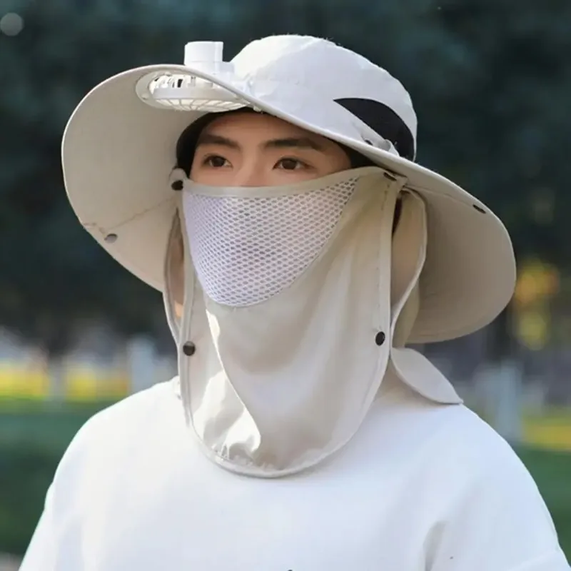 

【Best-selling】 2025 Cooling Fisherman Hat With USB Fan & Wide Brim - UPF50+ Sun Protection, Adjustable & Rotatable For Outdoor F