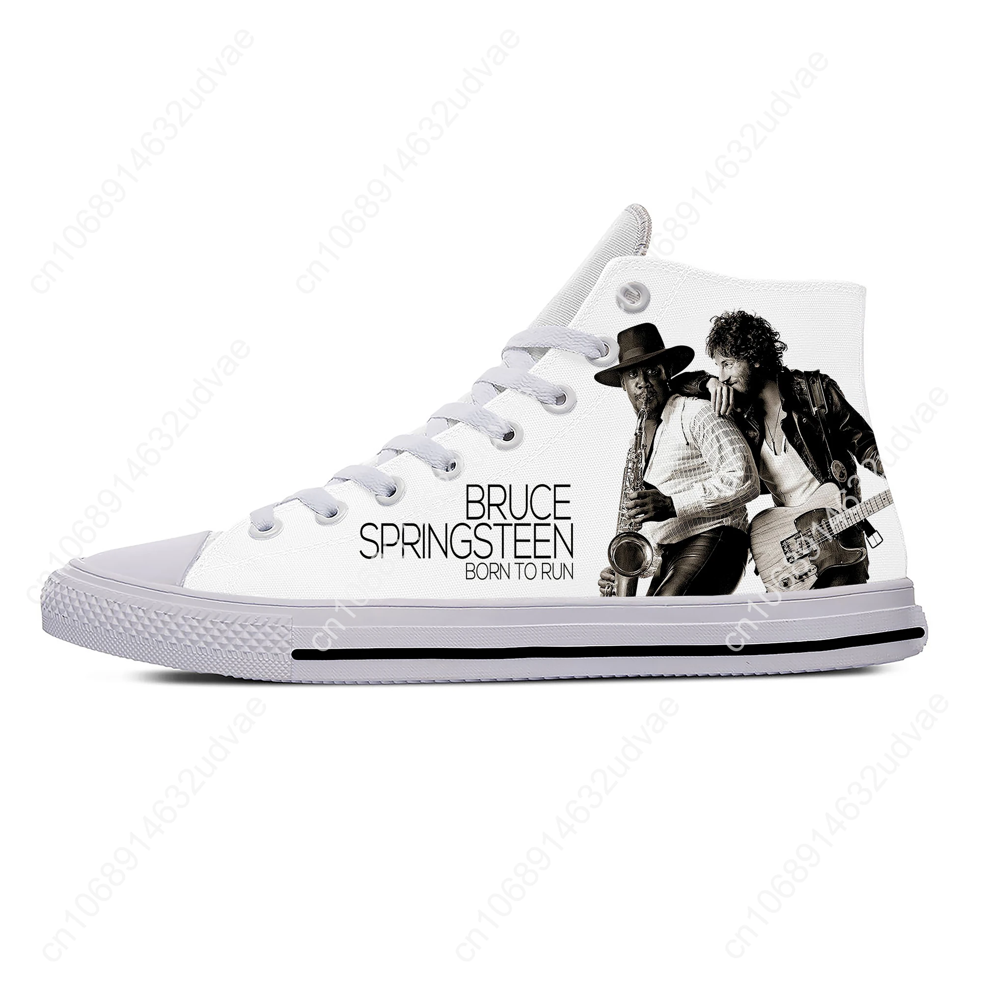 Born To Run High Top Sneakers Bruce Springsteen Mens Womens Teenager Casual Shoes Canvas Running 3D Print Shoes Lightweight Shoe