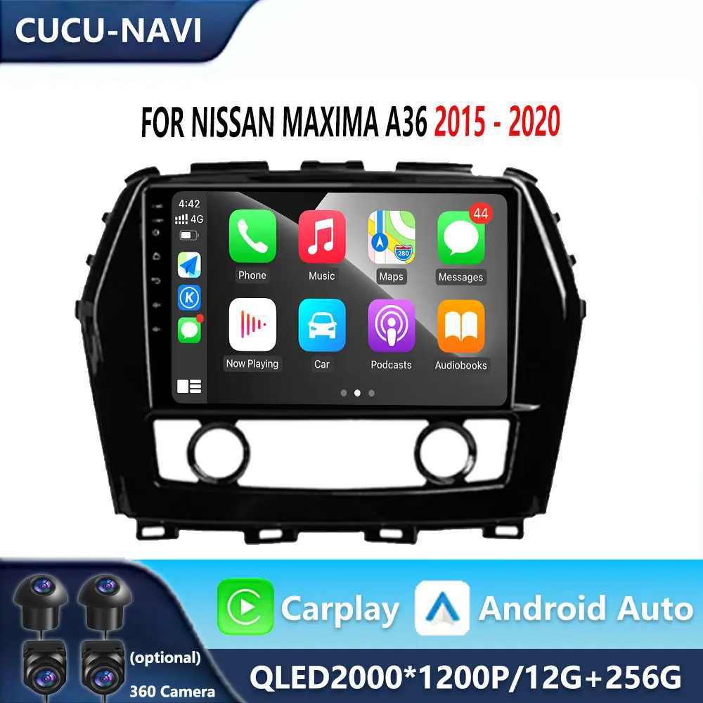 intelligence Android Auto Car Video Multimedia Player For Nissan Maxima A36 2015-2020 Bluetooth GPS Navigation  QLED IPS Screen