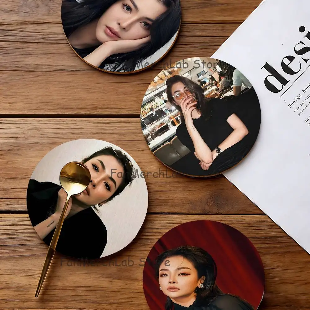 

F-Faye Wood Coaster Set - Heat Resistant For Tea & Coffee, Home Cafe Decor Holiday Gift