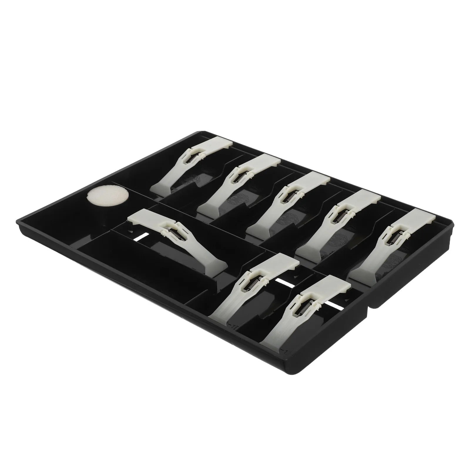 

Cash Register Drawer Tray 9 Compartments Clip Coin Cash Organizer Retail Store Supermarket Money Storage Box Plastic Coin Drawer
