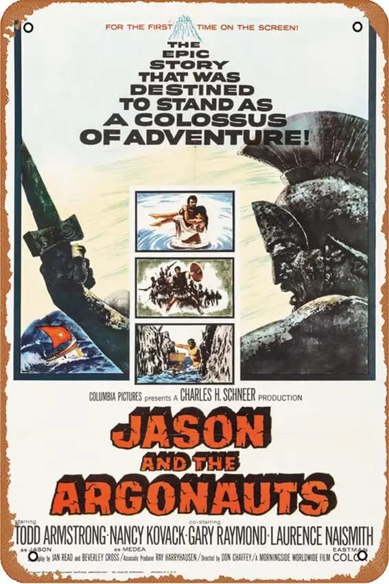 Jason and the Argonauts Movie Plaque Poster Metal Tin Sign 8
