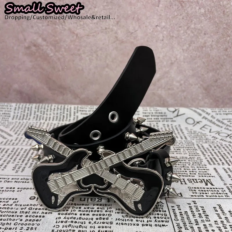 القوطية الشرير Y2K فتاة صبي الرجال والنساء برشام حزام الشارع الشهير الجاز أحزمة الجينز مهرجان الموسيقى الهيب هوب Steampunk سبايك حزام الخصر