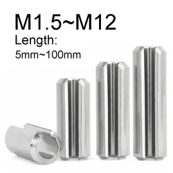 1~50PCS Spring-Type Straight Pins 304 Stainless Steel M1.5 M2 M2.5 M3 M3.5 M4 M5 M6 M8 M10 M12 Cylindrical Hollow Cotter Pin