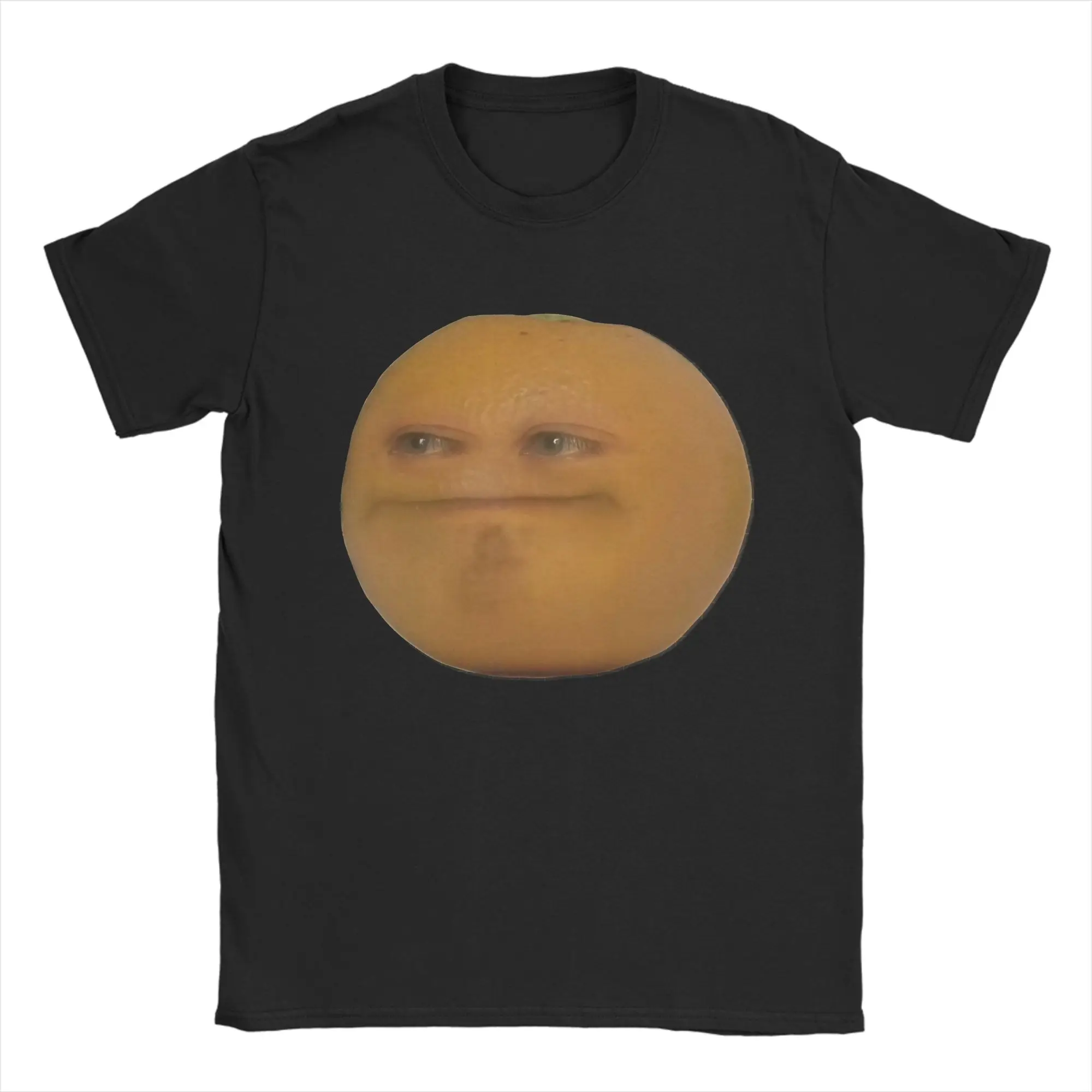 Annoying Orange Straight Face T-Shirt Men Cotton Top Tee Hip Hop  Round Neck Short Sleeve