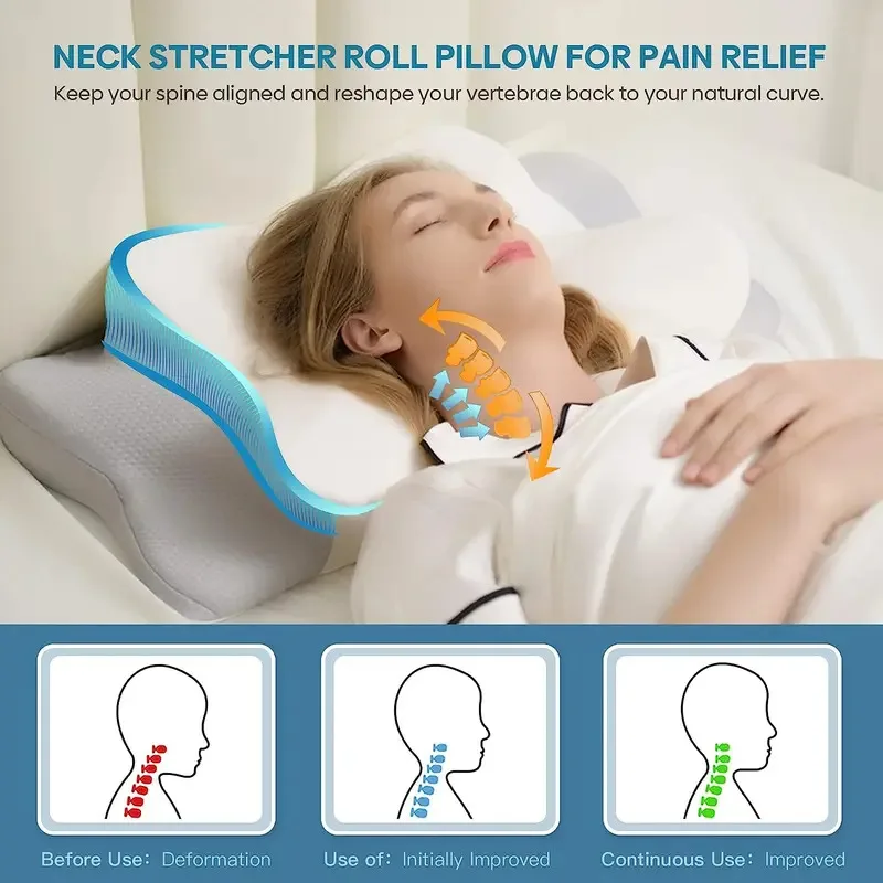 

Odorless Orthopedic Pillow For Neck And Shoulder Pain Memory Foam Neck Pillow Ergonomic Sleeping Cervical Pillow