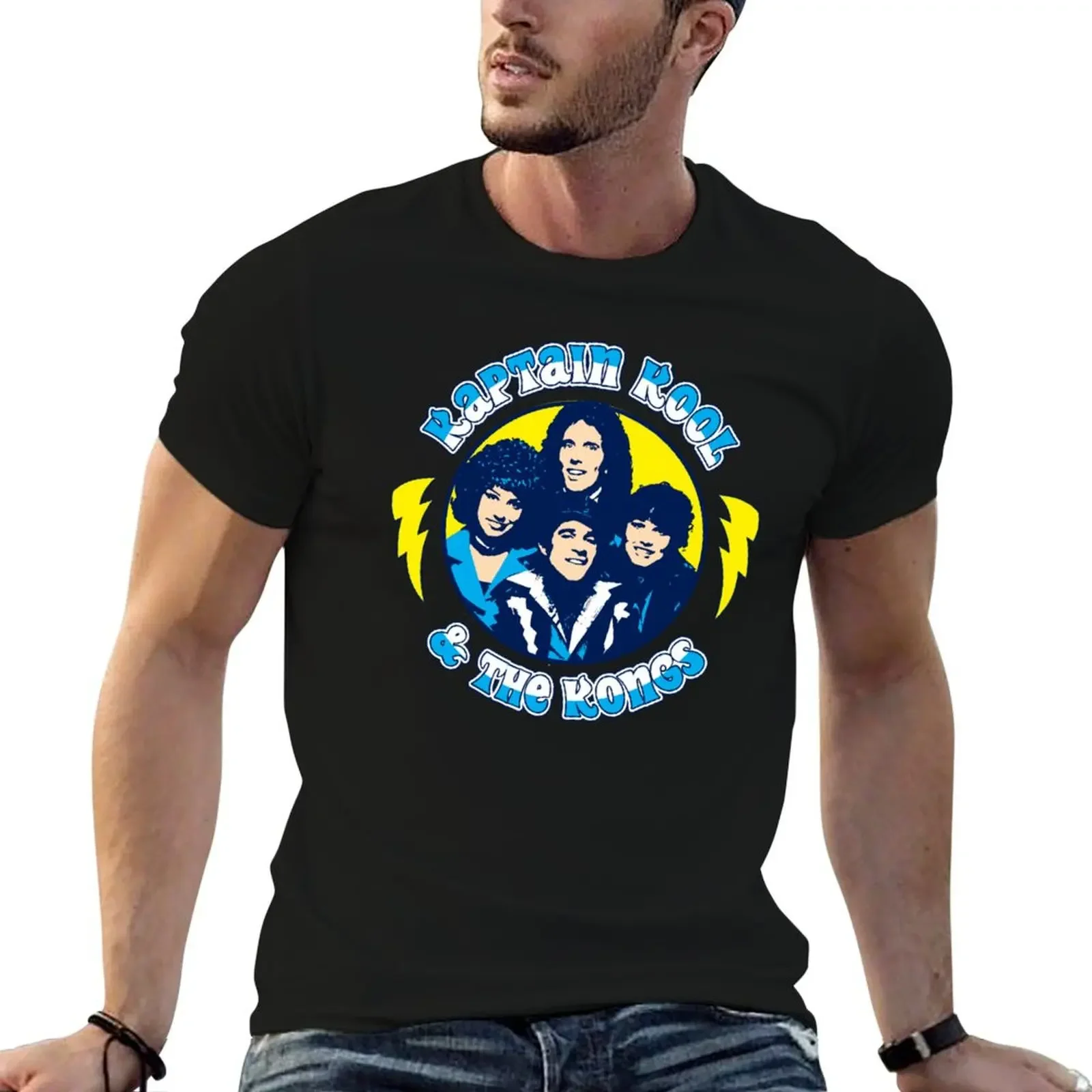 Kaptain Kool & the Kongs Baseball ? Sleeve T-Shirt customs anime figures t shirt for men