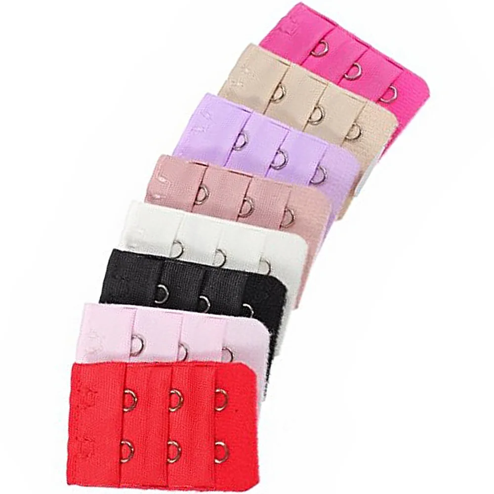 

5pcs Bra Extenders Elastic Cotton Stainless Steel 2 Hooks 3 Rows Adjustable Length Random Color Bra Extension Strap
