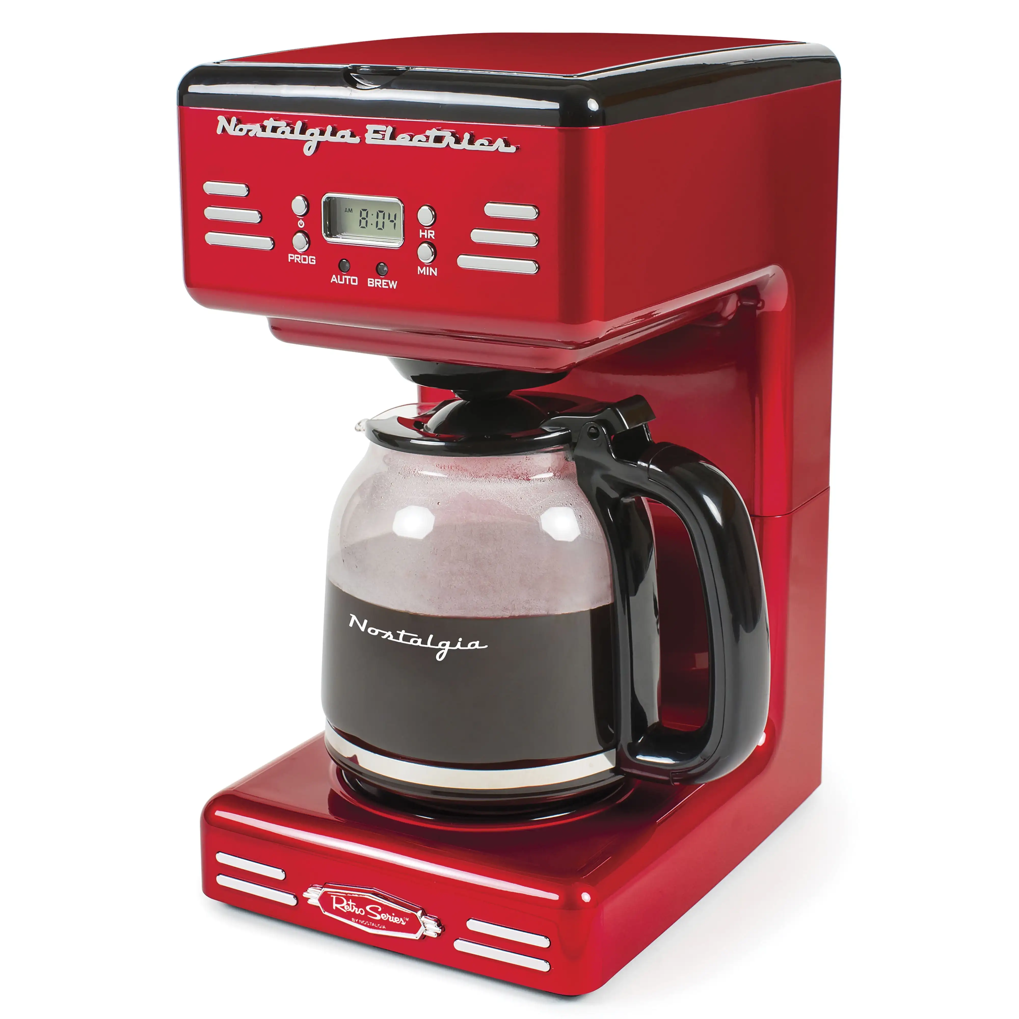 

Coffee Maker 12-Cup Programmable Vintage Coffee Machine, Red