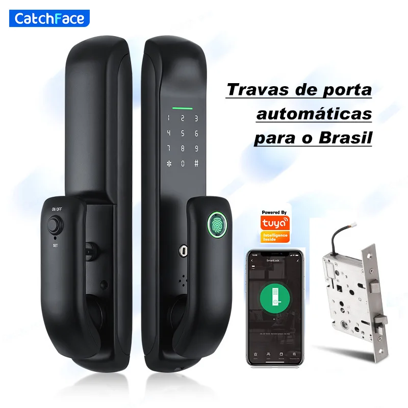 

Electronic Mortise Automatic Fingerprint Digital Smart Door Lock WiFi TUYA APP Password IC Card Security
