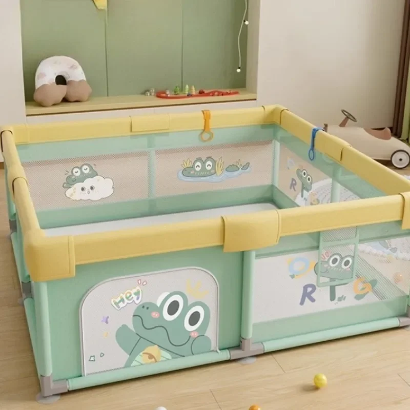 

Foldable Baby Playpen Safety Fence Indoor Toddler Activity Area Crawling Mat Easy Assembly Non-Toxic Materials Indoor Playground