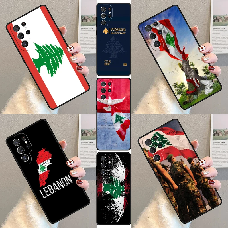 lebanese lebanon flag Phone Case For Samsung Galaxy S23 S21 S20 FE S24 S22 Ultra Note20 S10 S9 S8 Plus Silicone Cover