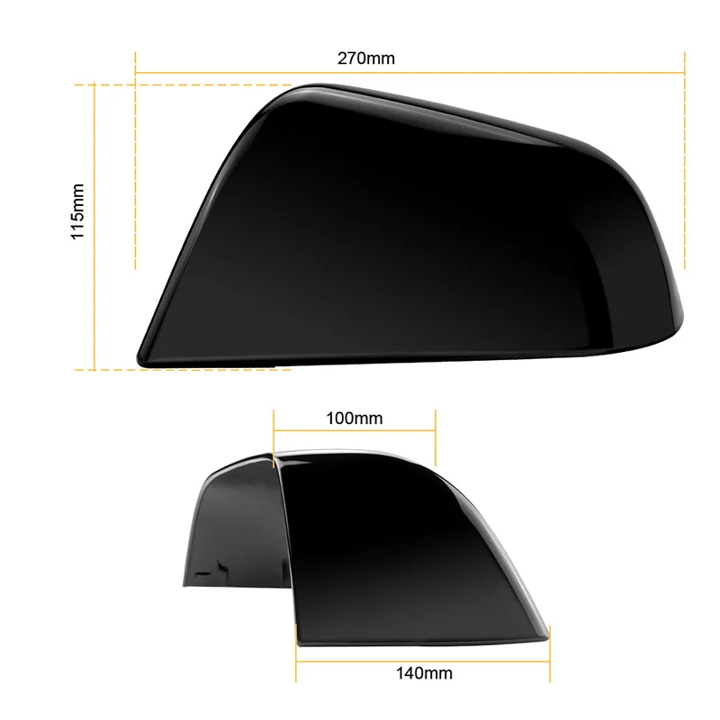 Rearview Mirror Cover For Tesla Model 3 2017 2018 2019 2020 2021 2022 Glossy Black Side Mirror Cap Replacement Accessories