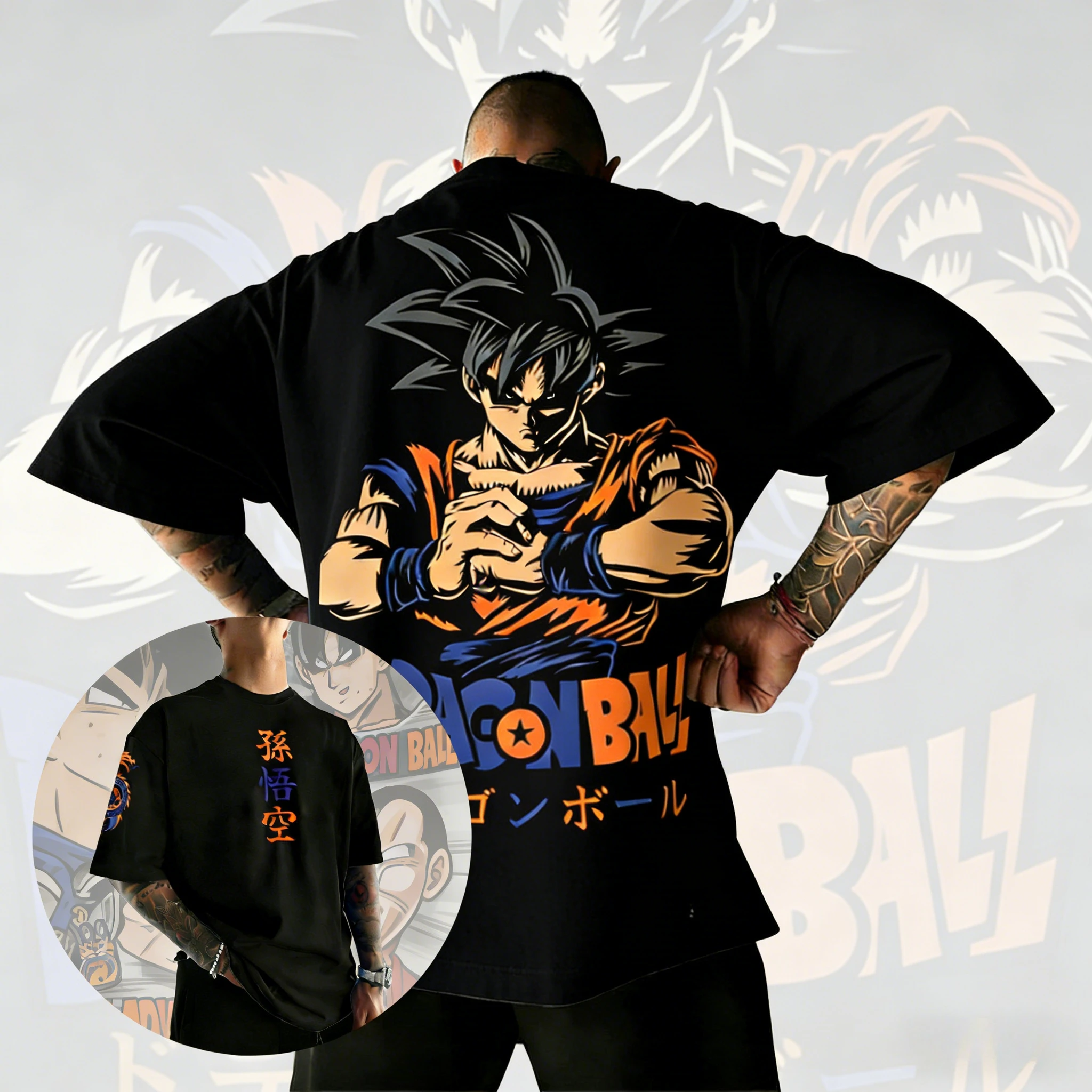 2026 Neues Sommer-T-Shirt zum 40. Jubiläum von Dragon Ball mit Son Goku, 100% Baumwolle, Anime-Print, Übergröße, Lässige Streetwear, Unisex, Y2K