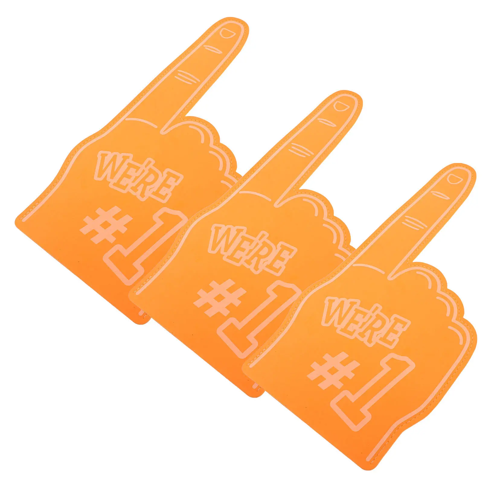 3Pcs Eva Foam Fingers Sports Fan Foam Finger Comfortable Fit Cheerleading Hand Number 1 Covers Football Basketball Baseball