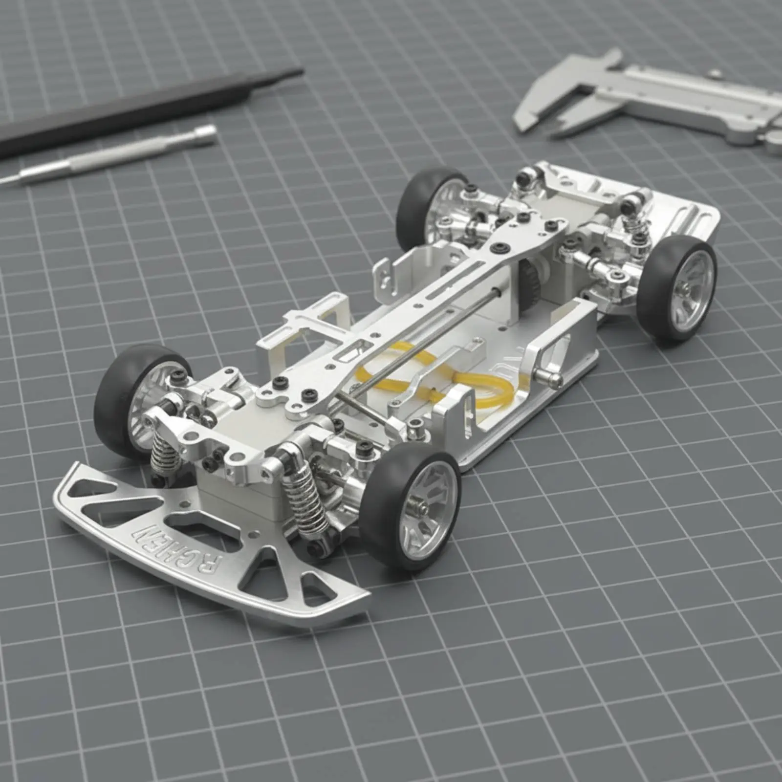 

1/28 Scale RC Car Chassis Adjustable Wheelbase Metal Enhanced Car Frame Aluminum Chassis Kit for Drifting