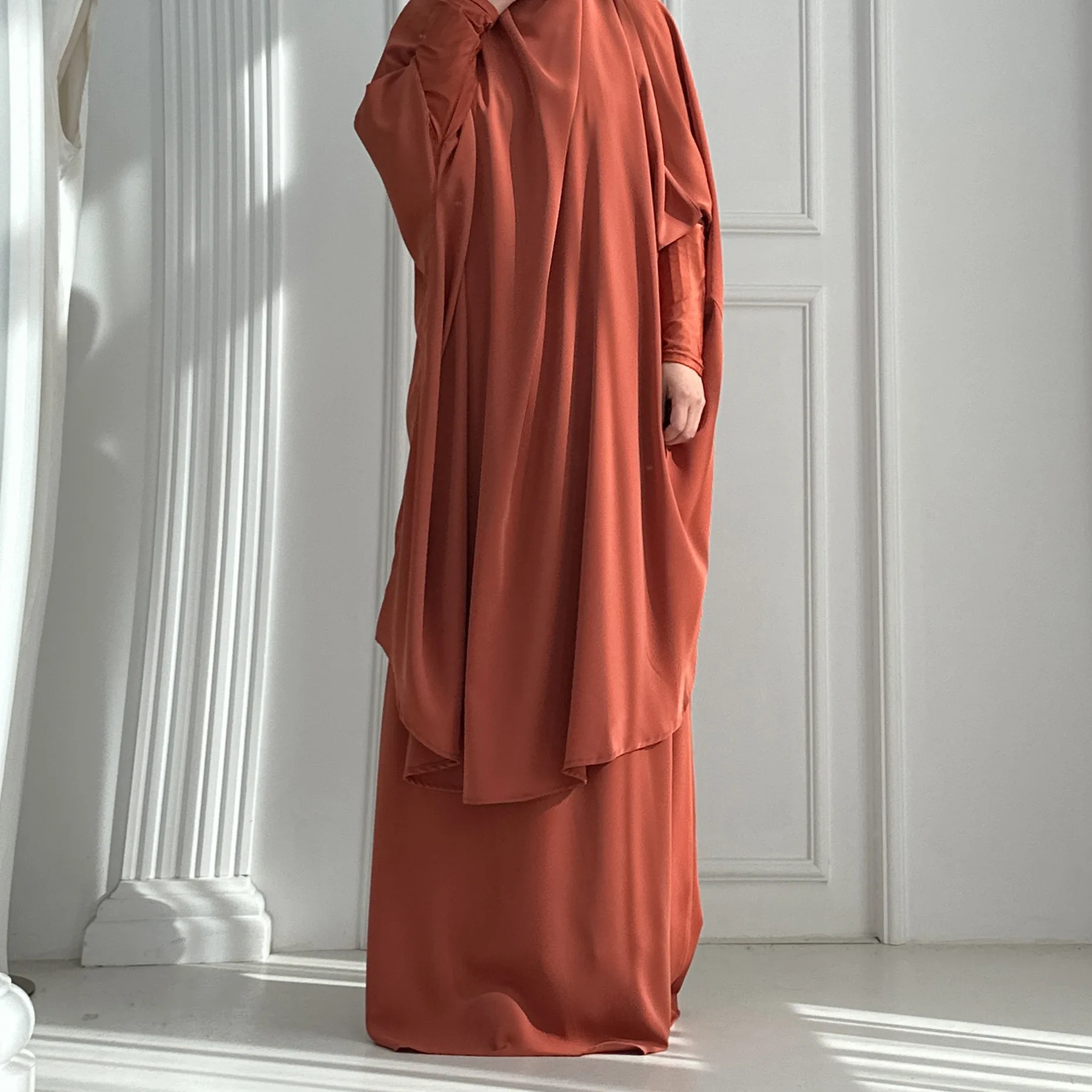 

Ramadan Eid Abaya 2 Piece Set Muslim Dress Abayas for Women Hijab Long Khimar and Skirt Sets Islam Prayer Clothes Niqab Djellaba