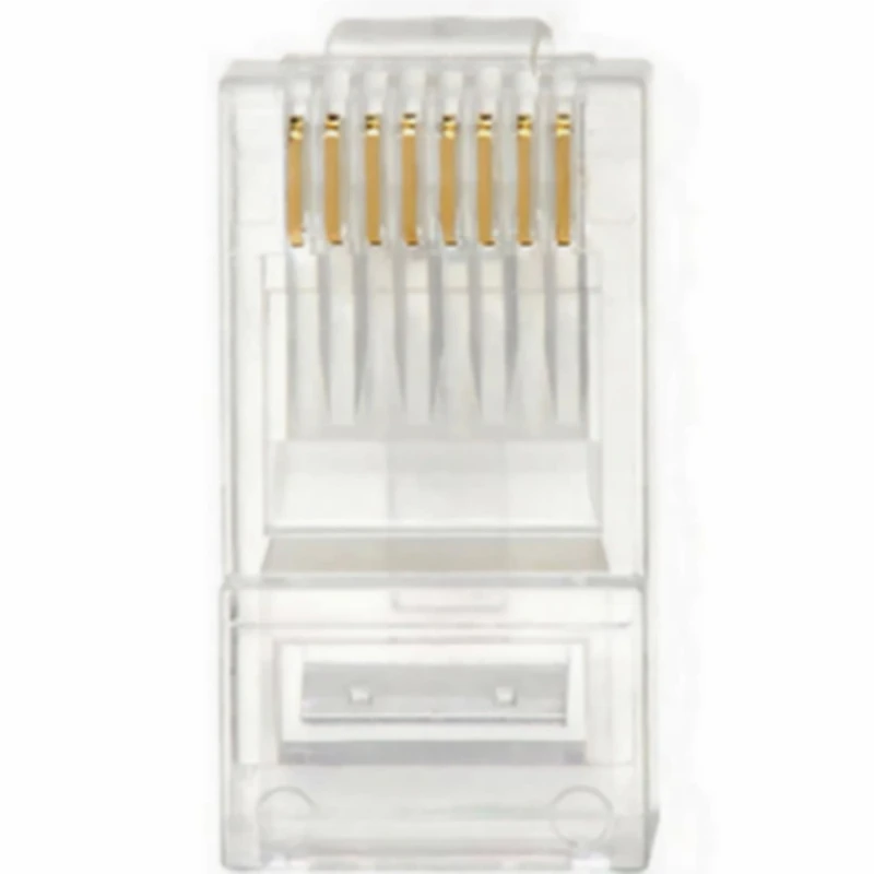 100Pcs Crystal 8Pin RJ45 Modulaire Plug Rj-45 Netwerk Kabel Connector Adapter Voor Cat5 Cat5e Cat6 Rj 45 Ethernet Stekkers