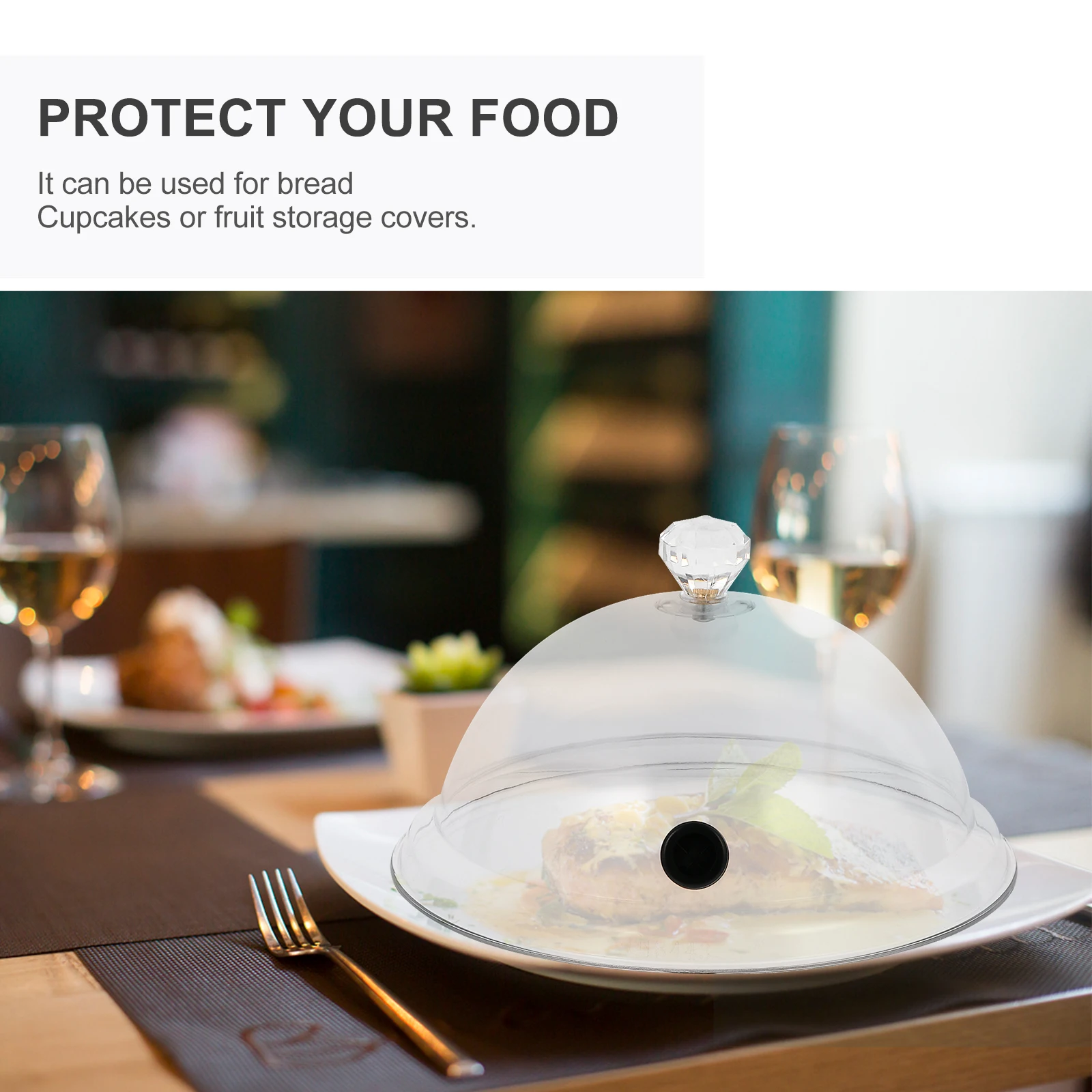 

Smoky Food Cover Transparent Protective Kitchenware Cover for Cake Snack Bread Fruits Sturdy Home Party